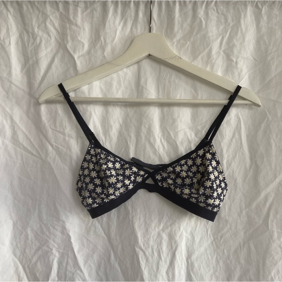 Madewell Cotton-Modal Mini Daisy bra Bralette size Medium - Picture 2 of 9